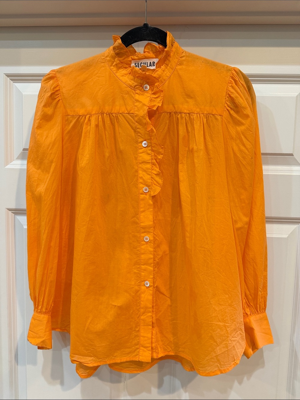 Secular Women's Ruffle Collar Button-Down Blouse